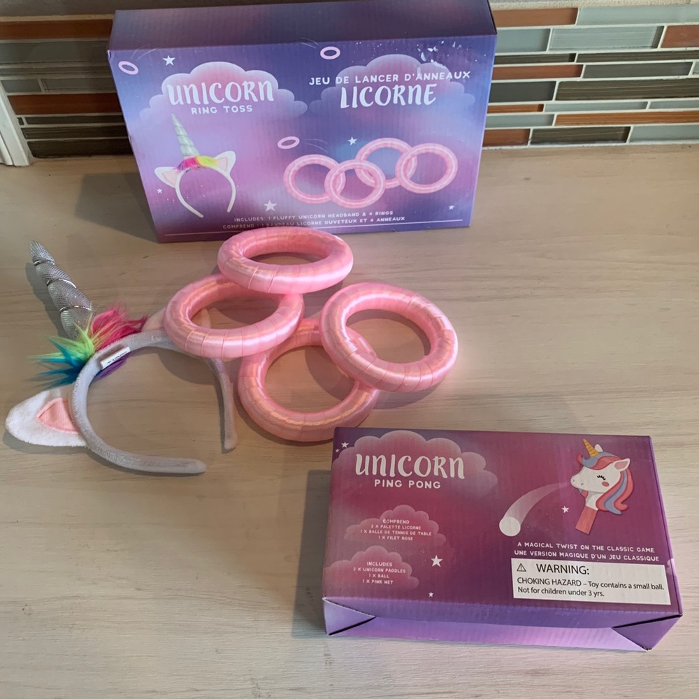 🎉HP🎉 Fizz Creations NWT Unicorn Ring Toss and Ping Pong